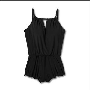 🩱Aqua Green Women’s Swim Romper 🌞NWT detached Black
